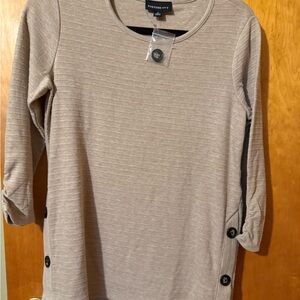 Frost & Ivy Women's Beige Tunic with Button Details